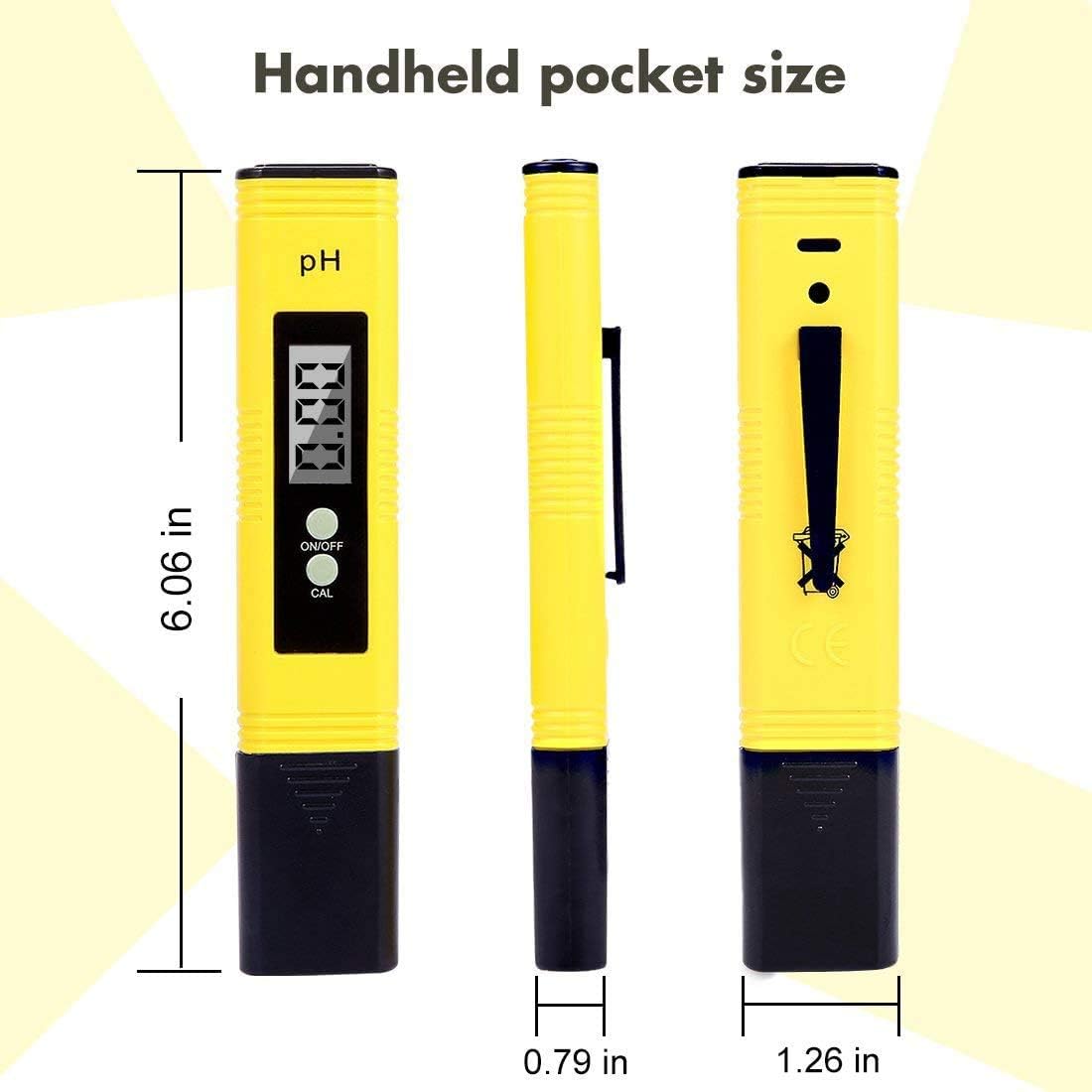 JulyPanny Digital PH Meter, 0.01 PH High Accuracy Water Quality Tester, PH Meter with 0-14 PH Measurement Range - Test Kit for Household Drinking, Pool and Aquarium Water, PH Tester