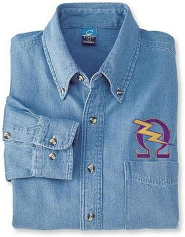 Omega Psi Phi Denim Shirt - Bolt