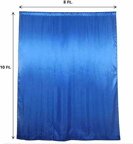 Miniatura 7 de Cortina de satén azul marino de 8 x 10 pies, panel de fondo de fotografía de boda, fiesta, eventos, recepción, cabina de fotos, suministros de
