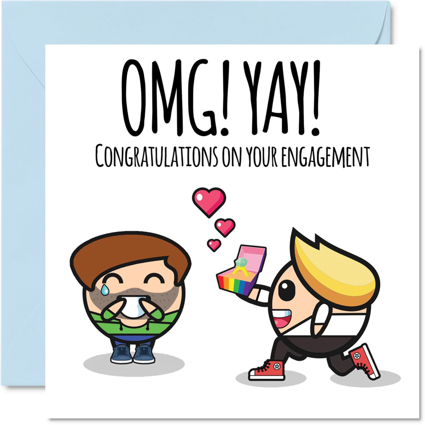 LGBT Engagement Cards for Couples - Congratulations on your Engagement - Gifts for Fiance Fiancee, Congrats Well Done Card, 145mm Marriage Wedding Greeting Cards