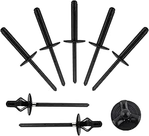 Black 3/16 Rivet Large Head Exploding Banana Peel Aluminum Pop Rivets 100 Pack - Foto 5