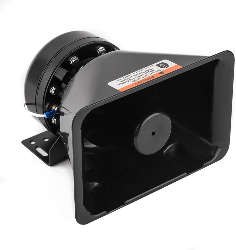 YHAAVALE 100W Siren Speaker Car Police Siren Black Plastic Square Speaker,DC12V,100W,Capable with Any 100 Watt Police Siren