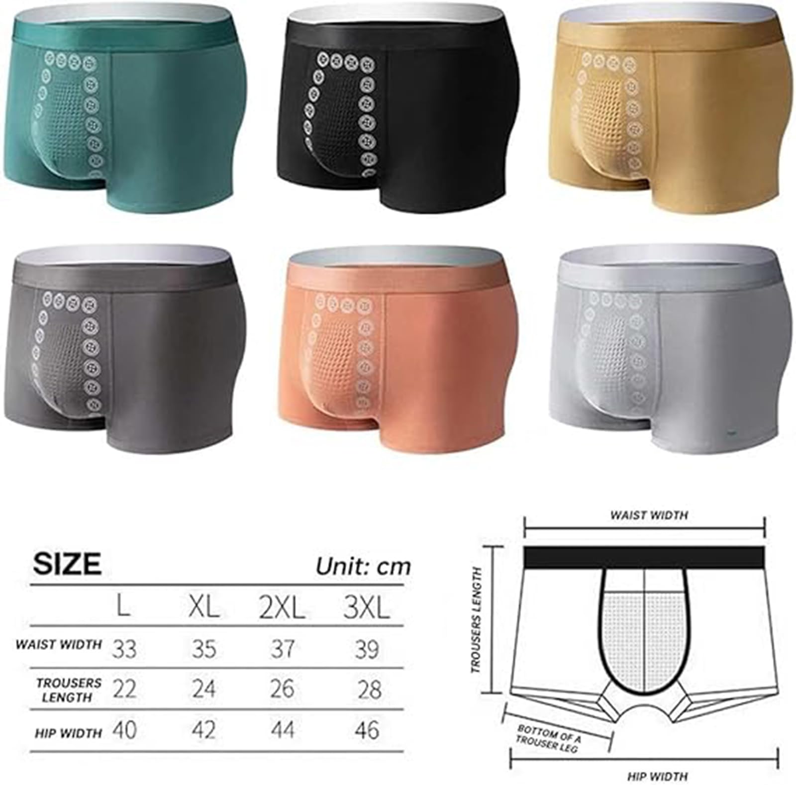 CEAeis Männer Massage Magnetische Therapie Unterwäsche,Magnetische Therapie Energetische Männer Hosen,Energiefeld Therapie Männer Unterwäsche,Männer Unterwäsche Boxer Briefs