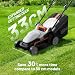 Litheli Cordless Lawnmower, 20V/33cm Cutting Width, Battery Lawn Mower, 5 Cutting Heights, 30L Grass Box, Incl. 4.0Ah Battery