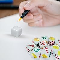 Vista 4 de Dados blancos en blanco de 0.630 in para juegos de mesa, bricolaje, diversión y enseñanza, paquete de 50