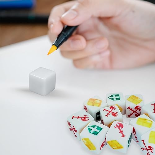 Miniatura 4 de Dados blancos en blanco de 0.630 in para juegos de mesa, bricolaje, diversión y enseñanza, paquete de 50