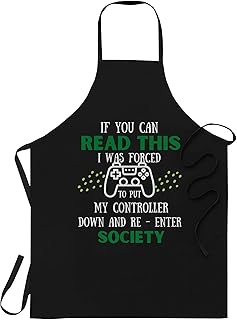 gamer Black Cooking Aprons- Gamer for Teen Boys - If You Can Read This V...