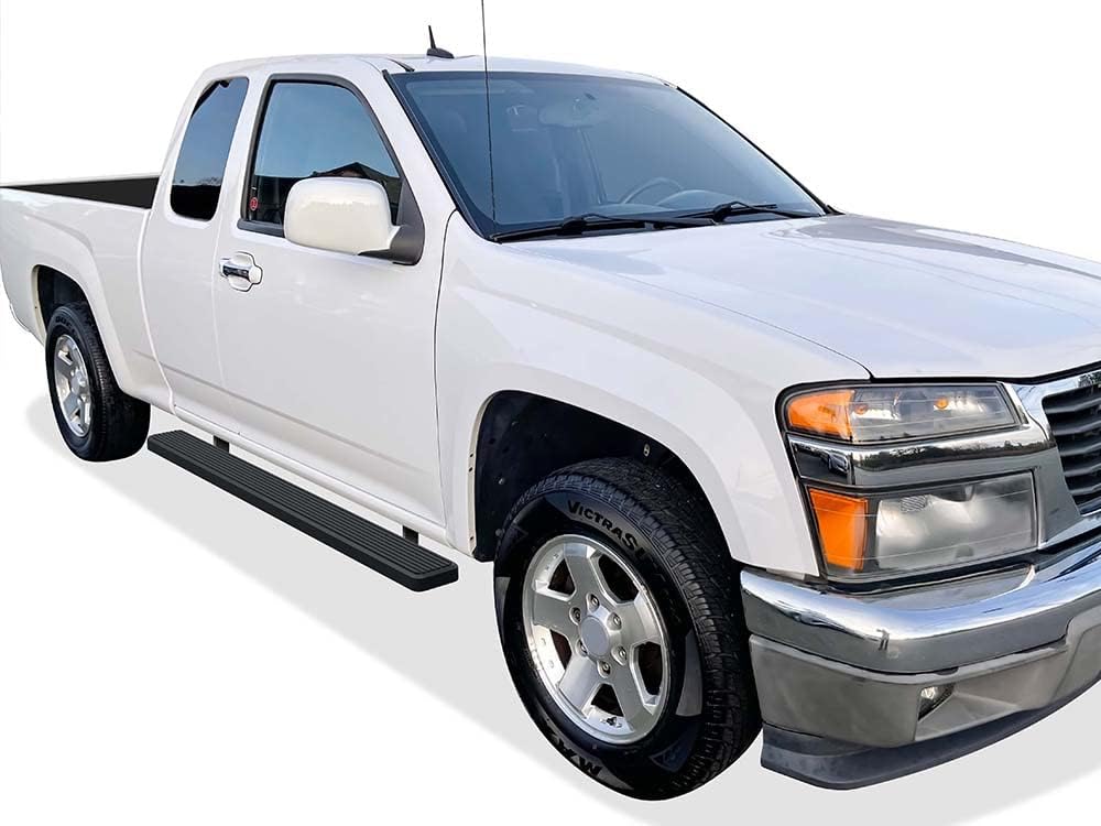 Tuxtreme Running Boards 6in Black Compatible with Chevy Colorado GMC Canyon 2004-2012 Extended Cab Stainless Steel (Nerf Bars Side Steps Side Bars)