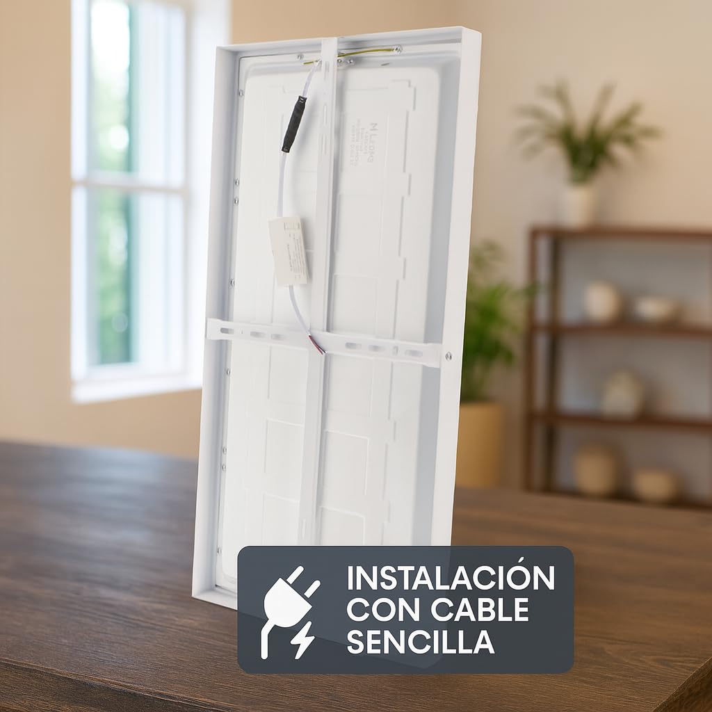 M Ledme - Pannello LED rettangolare da superficie, serie Home, luce regolabile da calda a fredda, CCT, 90X30 cm, 36W, IP40, progettato per interni asciutti