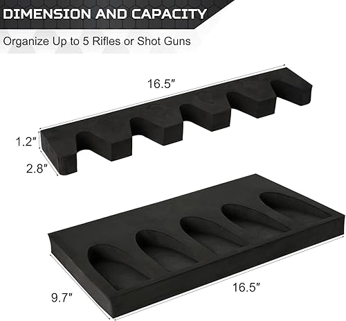 Miniatura 9 de Estante para armas para almacenamiento de armas, accesorio seguro para armas para rifles y escopetas, soporte para pistola en gabinete de armas,
