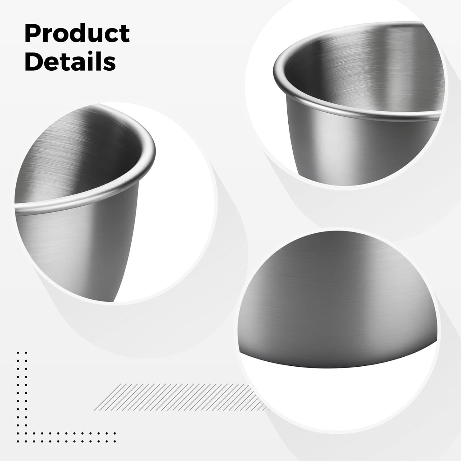 30 Pcs Portable Sauce Cups with Silicone Lids, Stainless Steel Condiment Cups 1.35 Oz, Leak-Proof, Great for Lunch Box, Kitchen, Outdoor, Party
