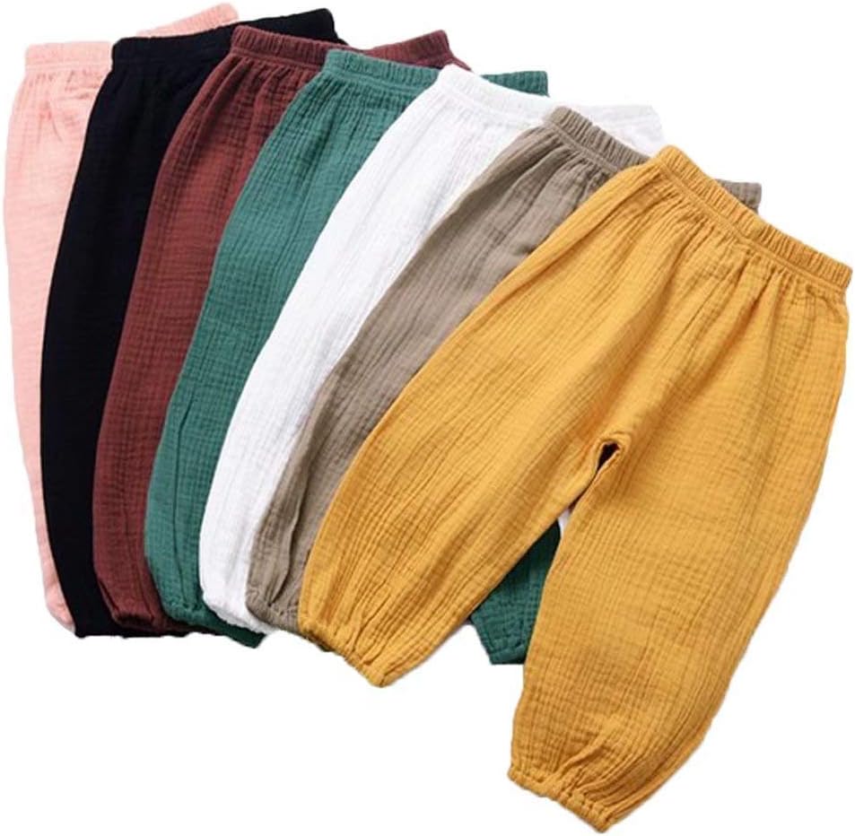 Geagodelia Baby Boy Girl Spring Autumn Clothes Twin Kid Infant Toddler Bloomers Elastic Harem Pants (6M - 4T) Pink