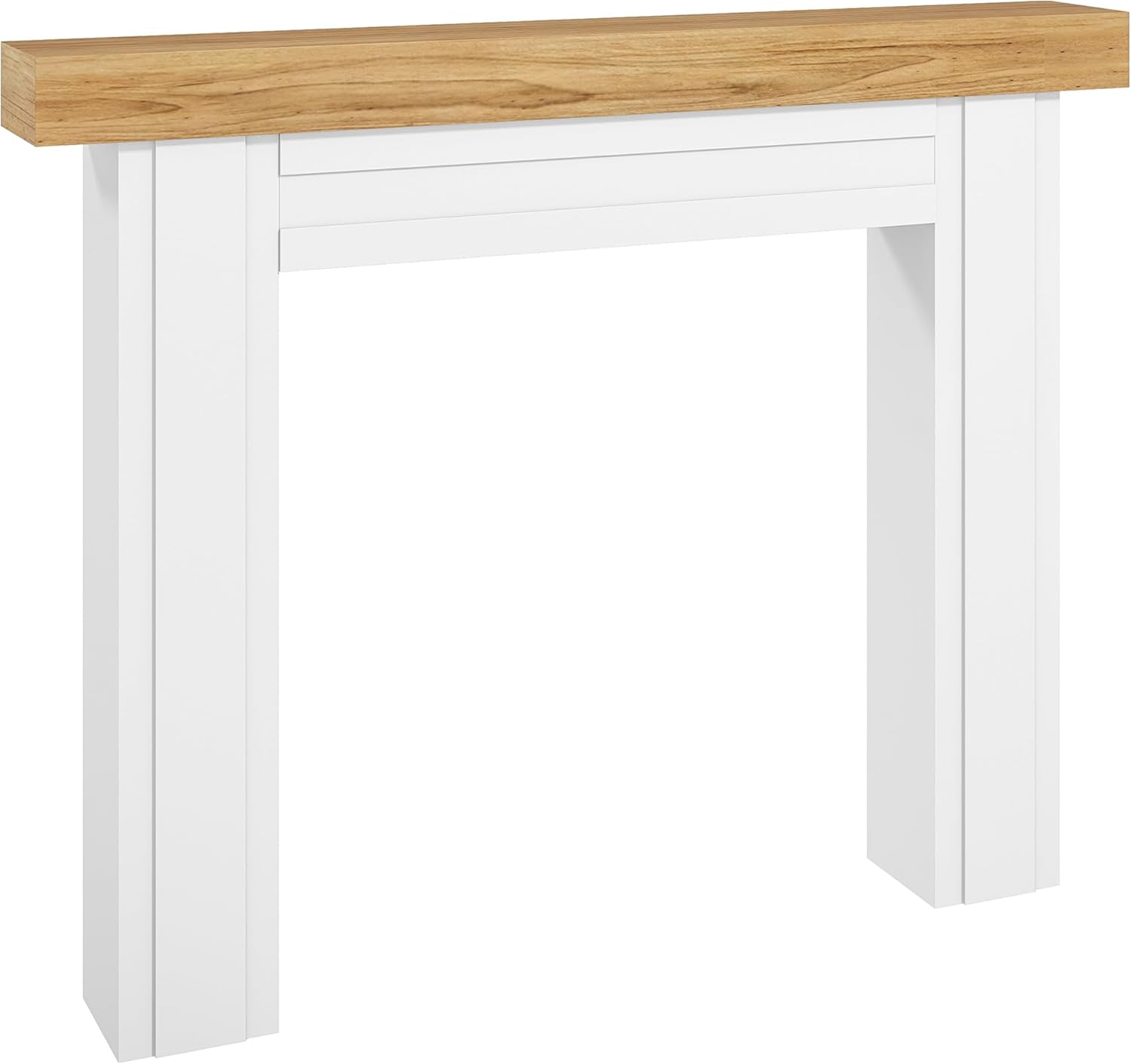 HOMCOM 51.2" Modern Freestanding Fireplace Mantel Surround for Electric Fireplaces, Natural Wood Grain Top, Anti-Tip Safety