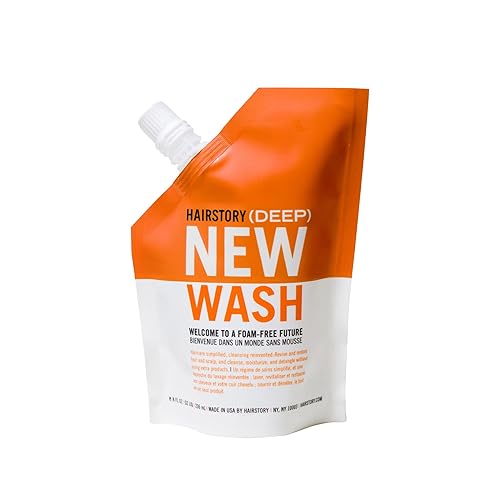 Hairstory New Wash - Recambio de limpieza profunda, crema limpiadora aclarante para cabello graso y fino, alternativa de champú y acondicionador sin