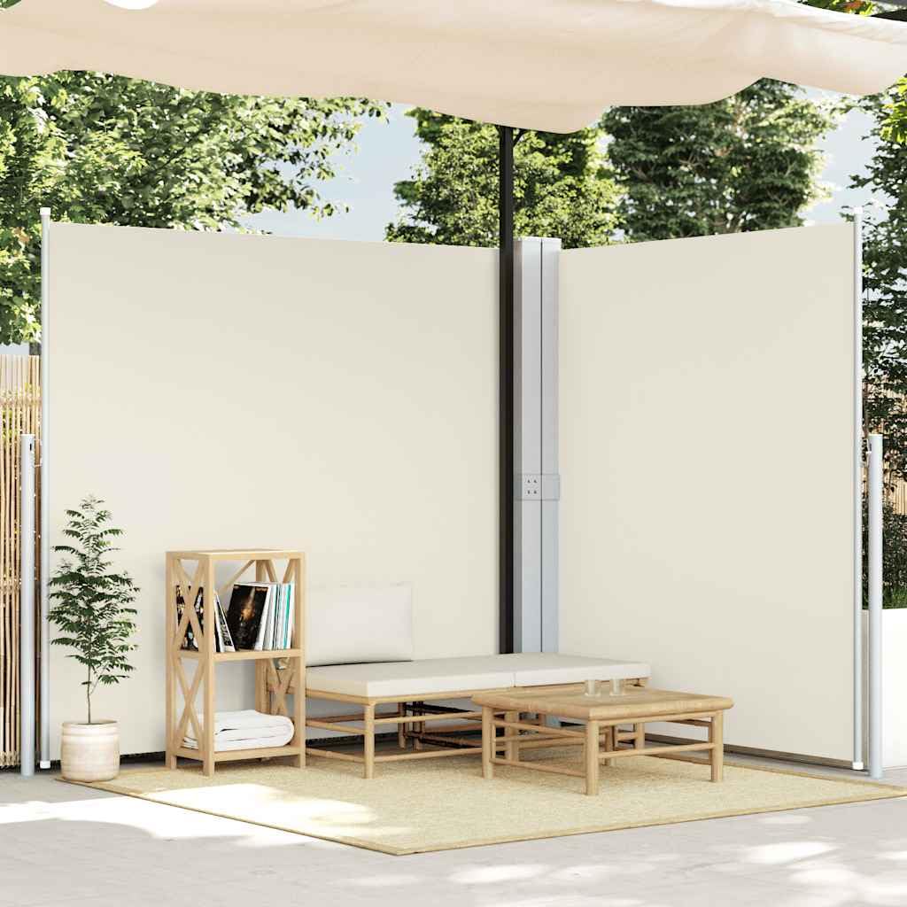 vidaXL Seitenmarkise Ausziehbar Doppel Sonnenschutz Sichtschutz Windschutz Seitenrollo Markise Seitenwandmarkise Balkon Garten Terrasse