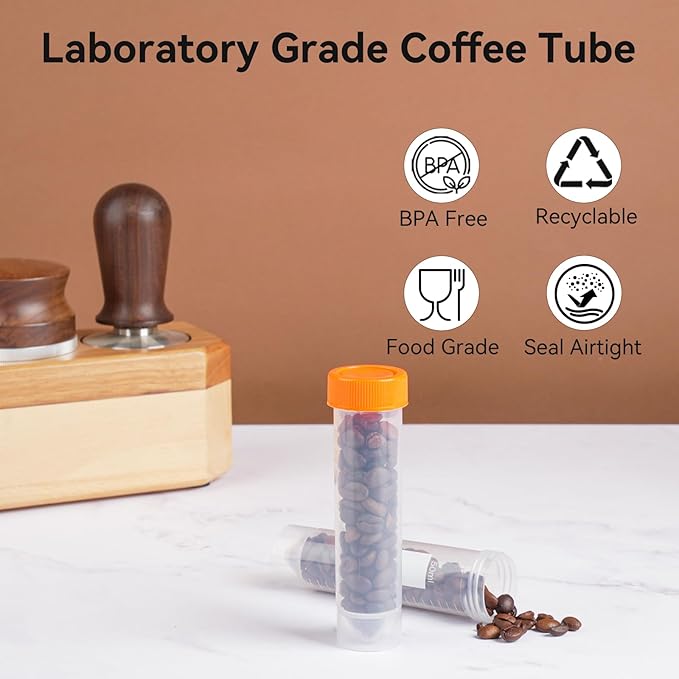 25 Tubos de Almacenamiento de Granos de Café, Airtight con Tapas y Embudo miniatura 5