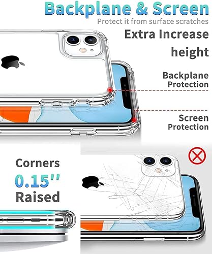 Miniatura 4 de Musment Funda para iPhone 11 serie airbag con 2 protectores de pantalla de vidrio templado cobertura de cuerpo completo 360 grado militar, 15 pies.