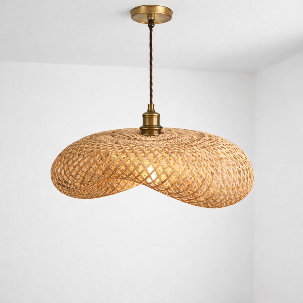Cgc Lighting Arina Bamboo Indoor Ceiling Lamp Shade Hand Made Bamboo Easy Fit Non Electrical (Arina Bamboo)