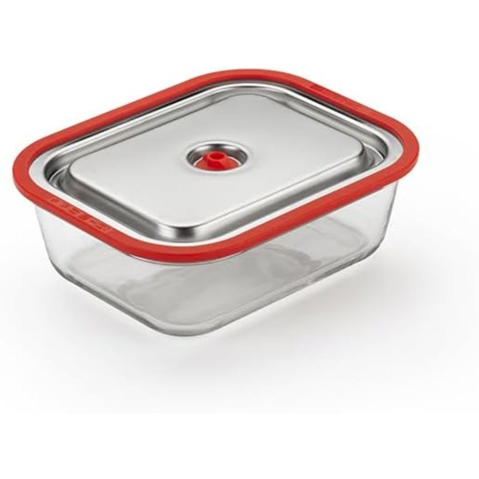 Magic Vac, Teglia Free, Teglia Forno e Sottovuoto per Marinatura e Conservare Sottovuoto Alimenti, In Vetro Borosilicato, Acciaio e Silicone, da Utilizzare con Macchine Sottovuoto Magic Vac