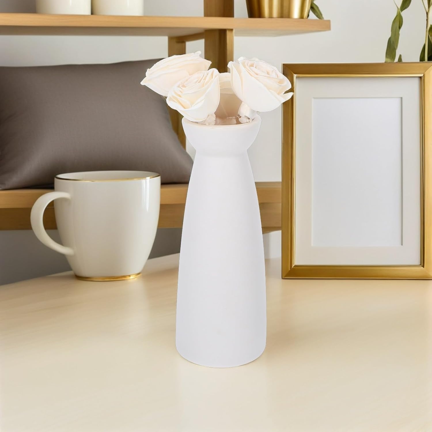 4pcs Faux Rose Reed Diffuser Sticks for Essential Oils Beige