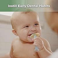 Vista 2 de haakaa Cepillo de dientes para bebé de 360° con base de succión - Limpieza suave para entrenamiento de autocepillado de niños pequeños, silicona