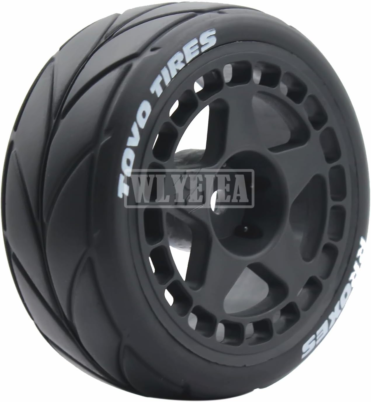 4PCS RC 1/10 On-Road Tires 65mm RC Rubber Tires w/Plastic Wheel Rim 12mm Hex Fit for 1/10 RC On-Road Rally Car HPI Tamiya TT01 TT02 Kyosho Wltoys 144001