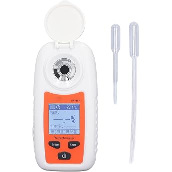 Digital Sugar Refractometer Brix Tester ST335A Sweet Tester Digital Display Saccharimeter Fruit Sugar Meter High Precision Sugar Detection Measurement Sweet Tester