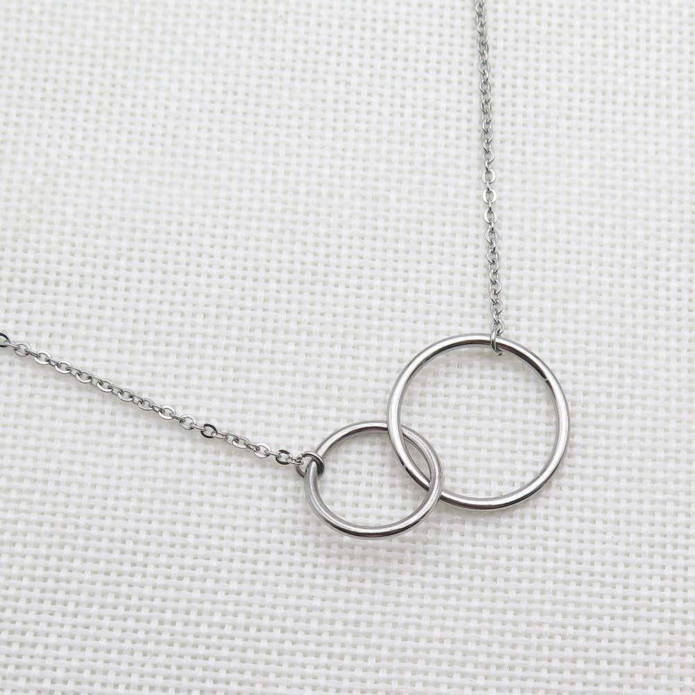 IDLAN Mom to Be Pregnancy Gift Necklace - Expectant Mother Infinity Circles Necklace - Image 3