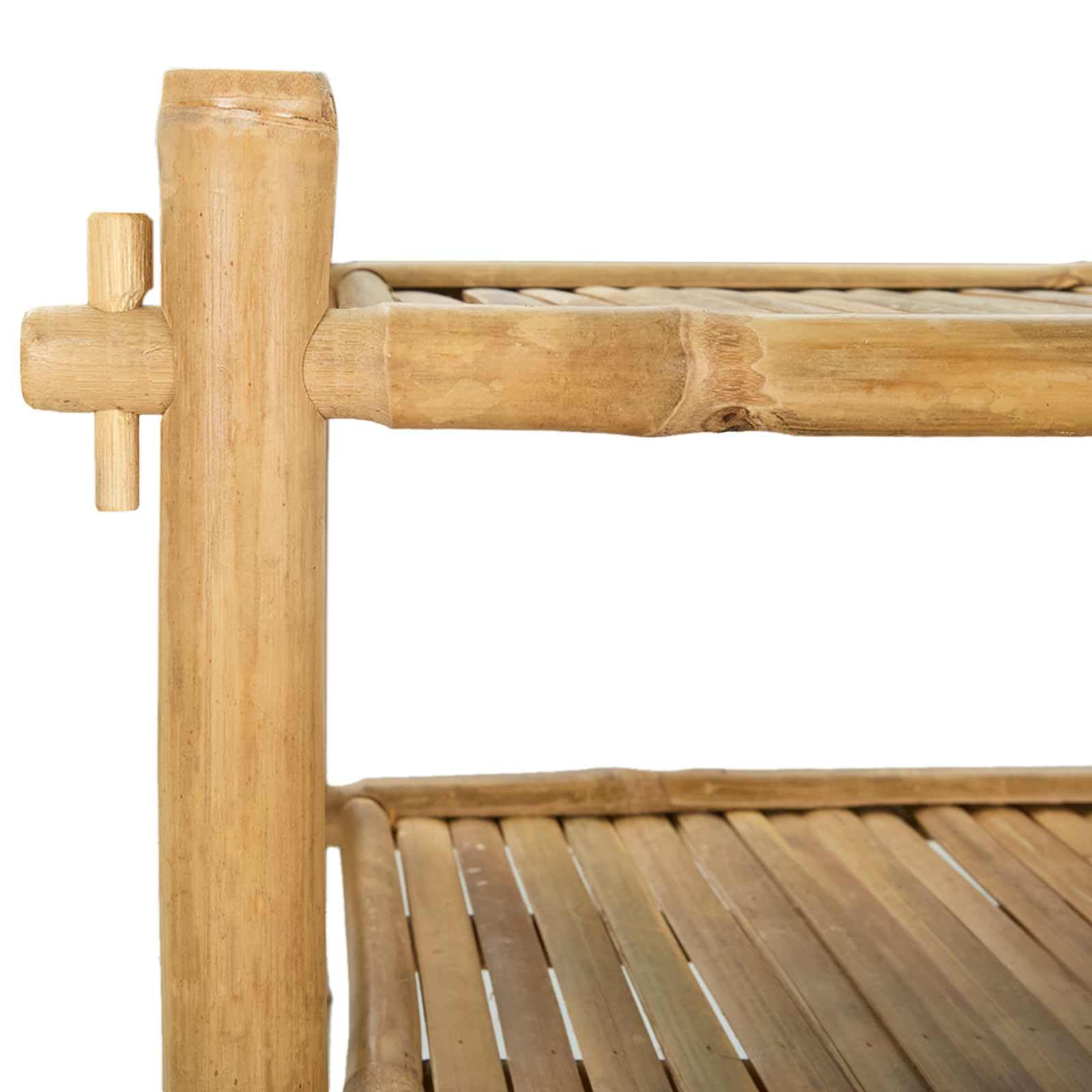 Schuhregal aus Bambus Natur 4-stöckig mit 4 Regalbrettern 86x35x75 cm platzsparend stabil für Innenbereich Schuhablage Schuhständer Schuhschrank