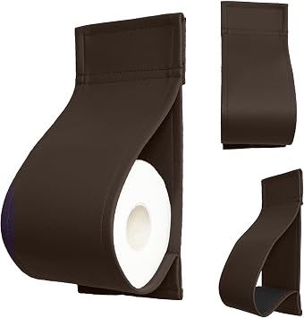 Leather Toilet Paper Storage Holder Wall Mounted, Self-Adhesive Small Bathroom Toilet Tissue Roll Holder, No-Drill Installation Paper Towel Storage for 1 Roll, Chocolate