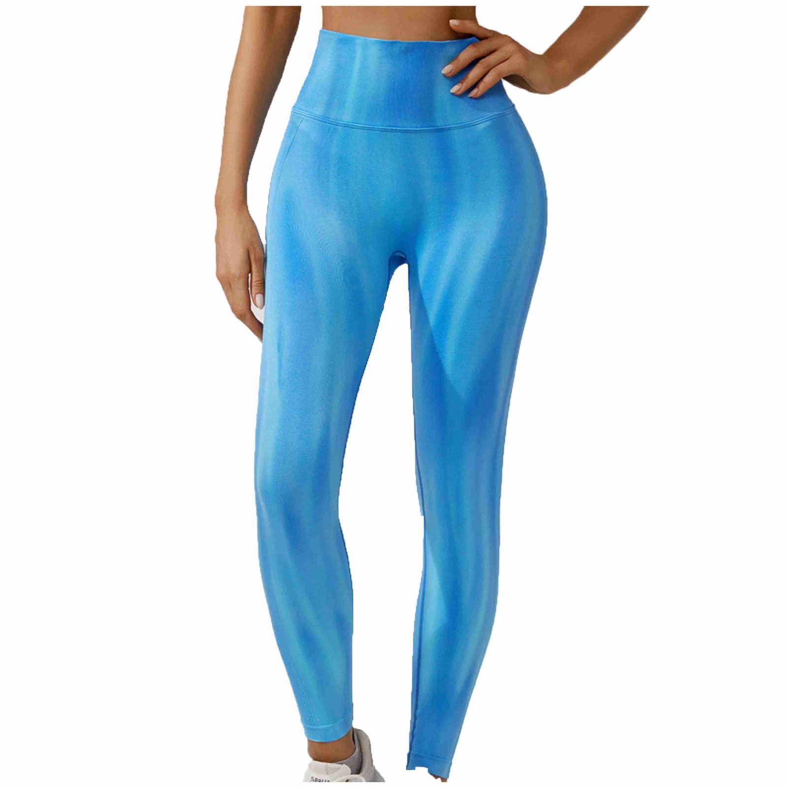 XUNRYAN Yoga Pants for Women High Waisted Tummy Control Butt Lifting Leggings Workout Trouser Sports Activewear Blue