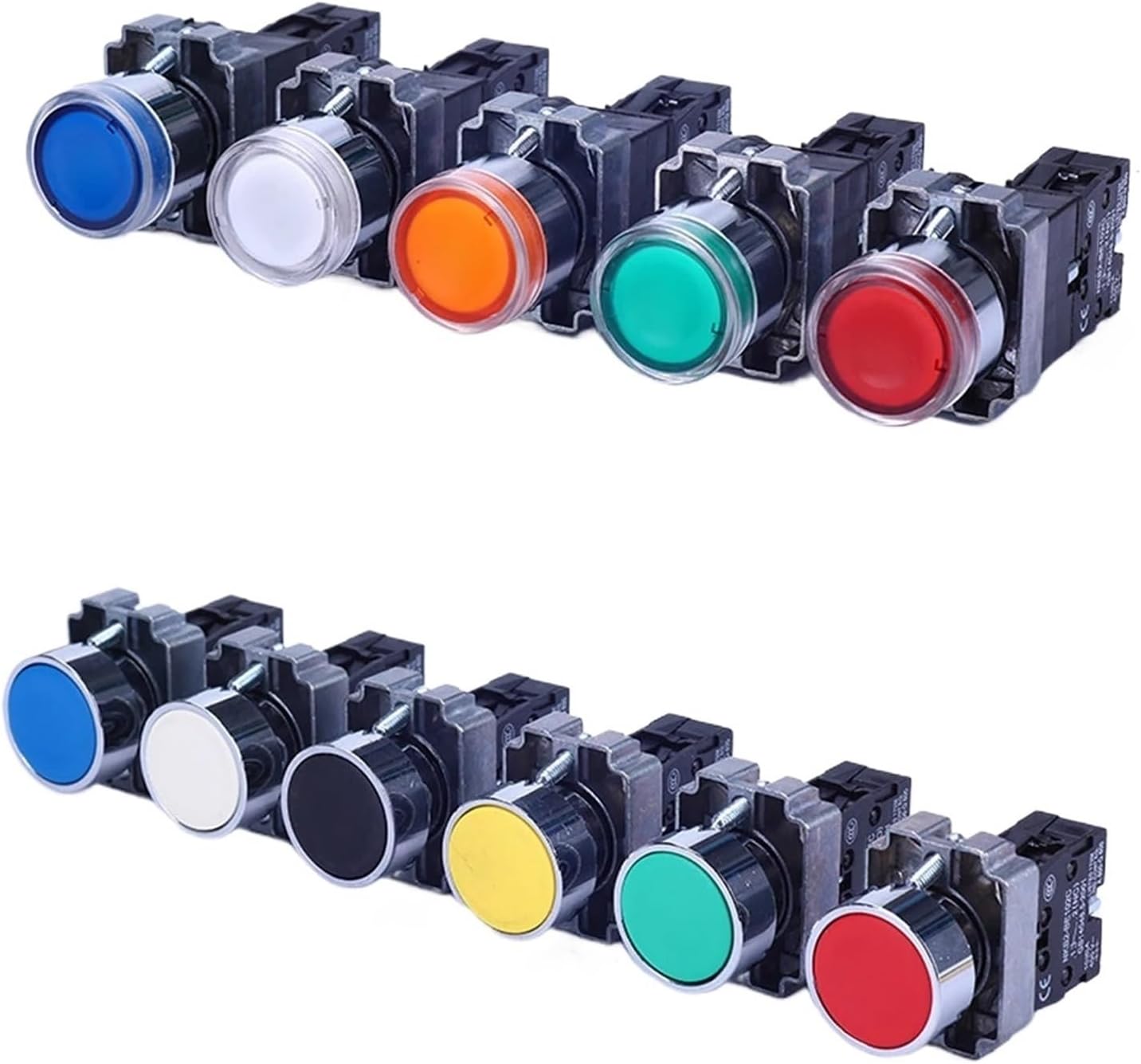 XB2-BA Series Metal Push Button Switch Without Light, self-Reset, self-Locking, Emergency Stop, Key Start, inching, Power on(Y 1NO_Silver Contact_Upgraded Version)