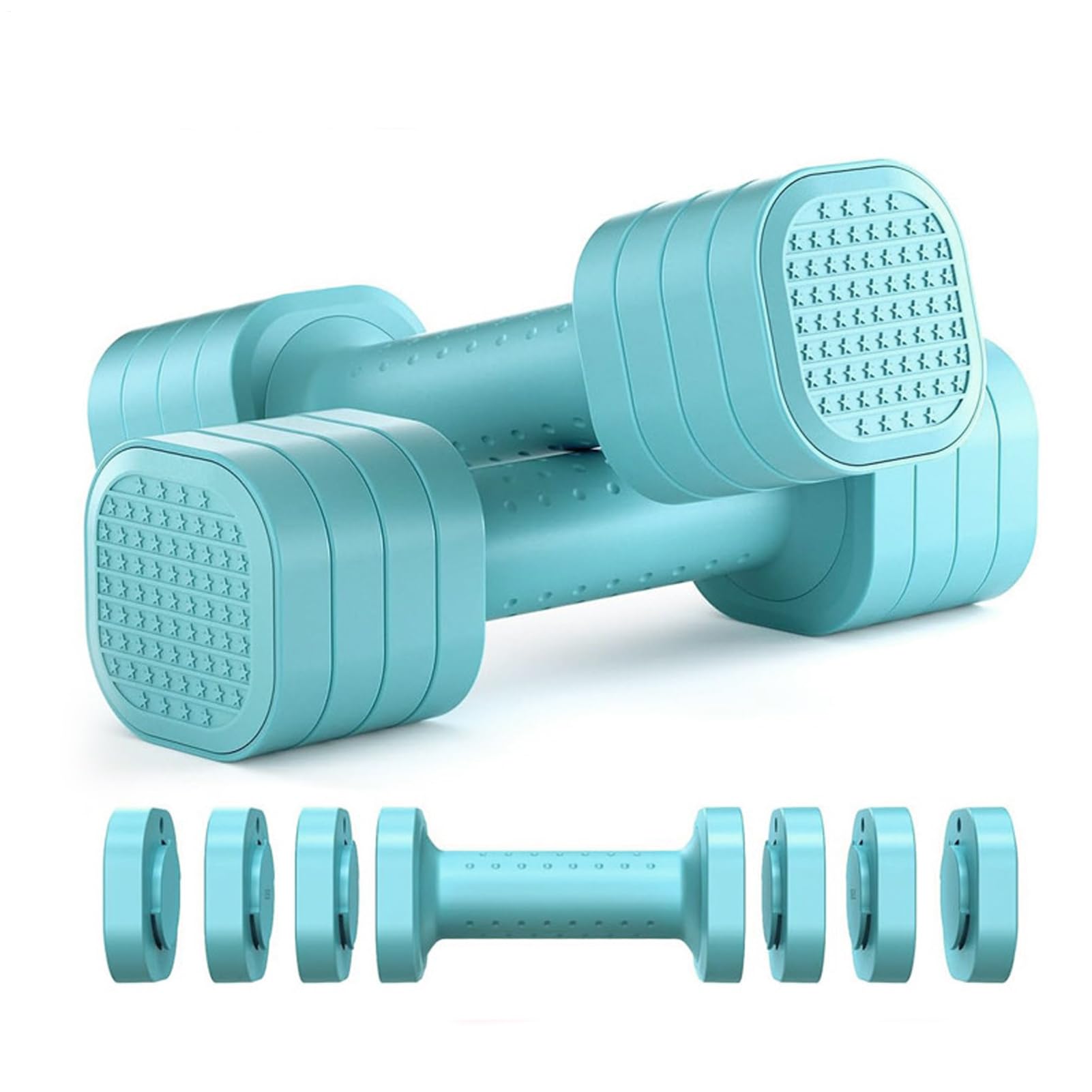 Set di manubri – pesi versatili per allenamento della forza, attrezzatura da palestra a casa | 2 pesi regolabili set di manubri con manico antiscivolo, 0,9 kg, 1,4 kg, 1,8 kg, 2,3 kg, manubri per