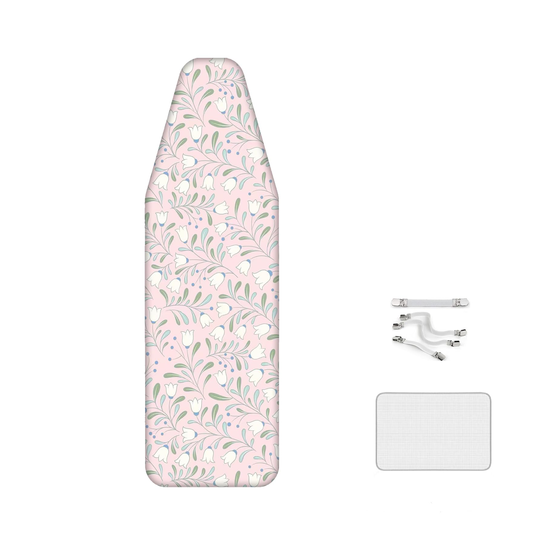 Yazilan Print Cotton Ironing Board Cover, Reusable - Machine Washable, With Fasteners, Replacement Covers 147 X 58 Cm, Suitable For Large Steam Ironing Boards