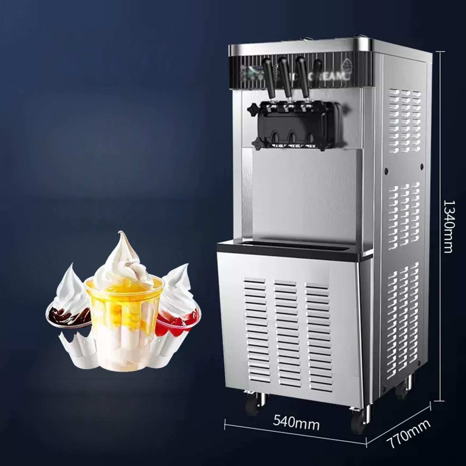 Machines à glace Machine à crème glacée commerciale entièrement automatique, magasin de thé au lait, cône sucré