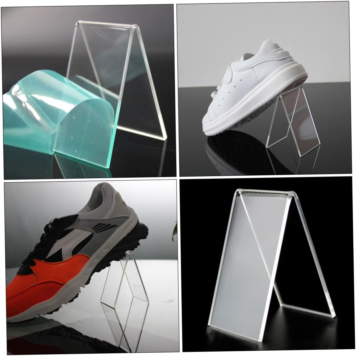 Ciieeo 20pcs Acrylic High-Heeled Shoe Display Racks Type Storage Stands for Female Shoes for Store Marketing and Showcase Malls and Supermarkets