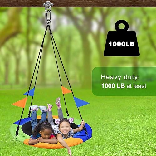 Miniatura 5 de SELEWARE Gancho giratorio de alta resistencia, gancho giratorio de 360 grados con mosquetón, accesorios de columpio para interiores y exteriores