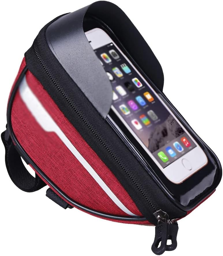 6.3 Inch Touch Screen Bicycle Bag Bicycle Tube Bag Bicycle Handlebar Phone Case Bicycle Phone Holder(white-Dinosaur Doodle4)