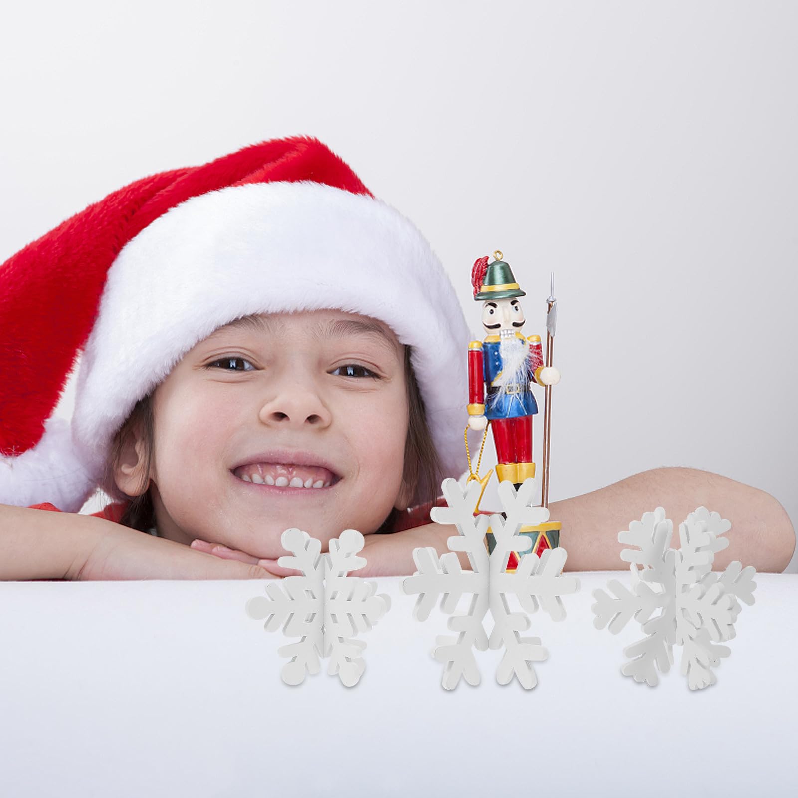 Toyvian 32 Pezzi Decorazioni Natalizie in Legno Fiocchi di Neve 3d Colorati
