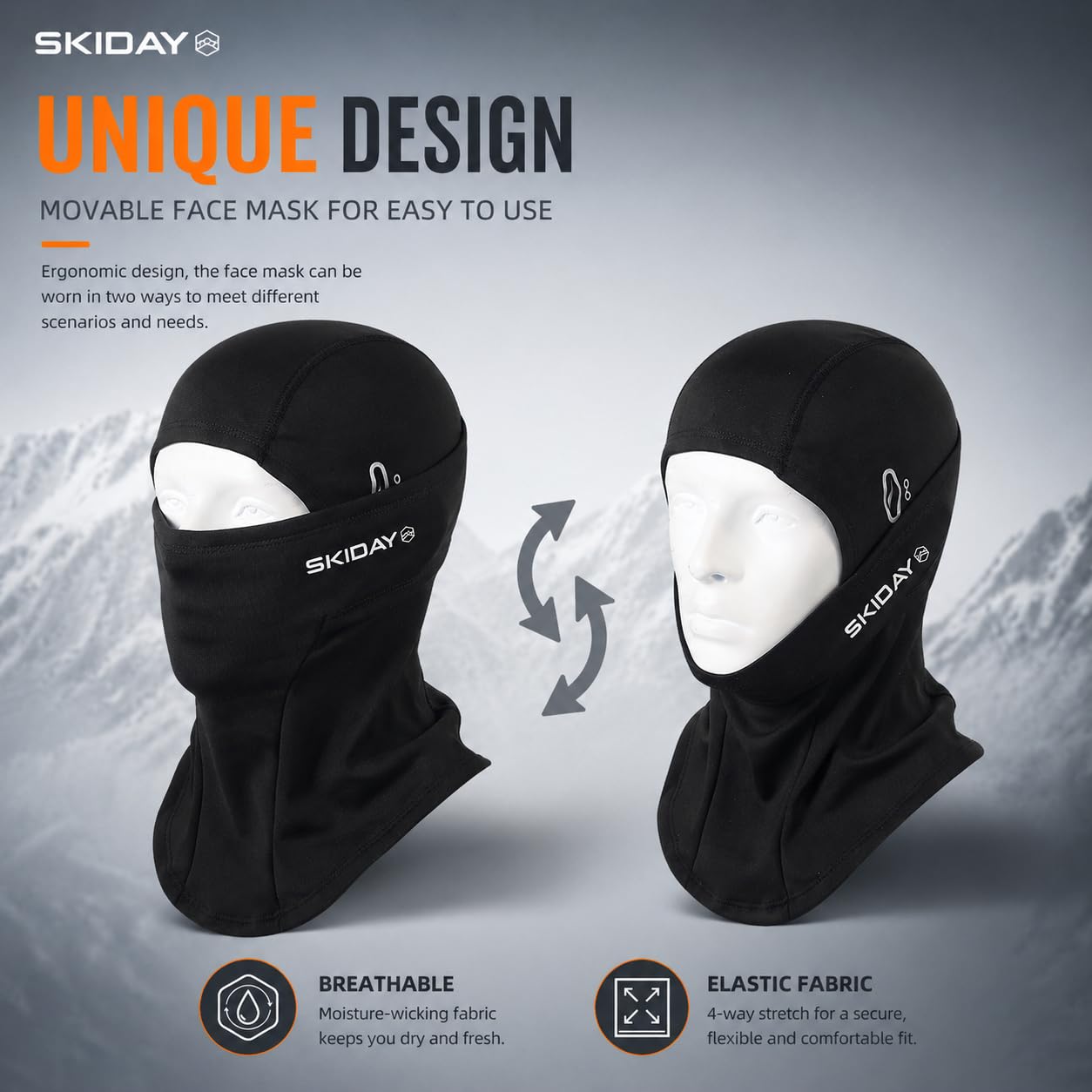Pasamontañas de esquí para hombres y mujeres, resistente al viento, para invierno, para snowboard, motociclismo, color negro, Negro -, talla única