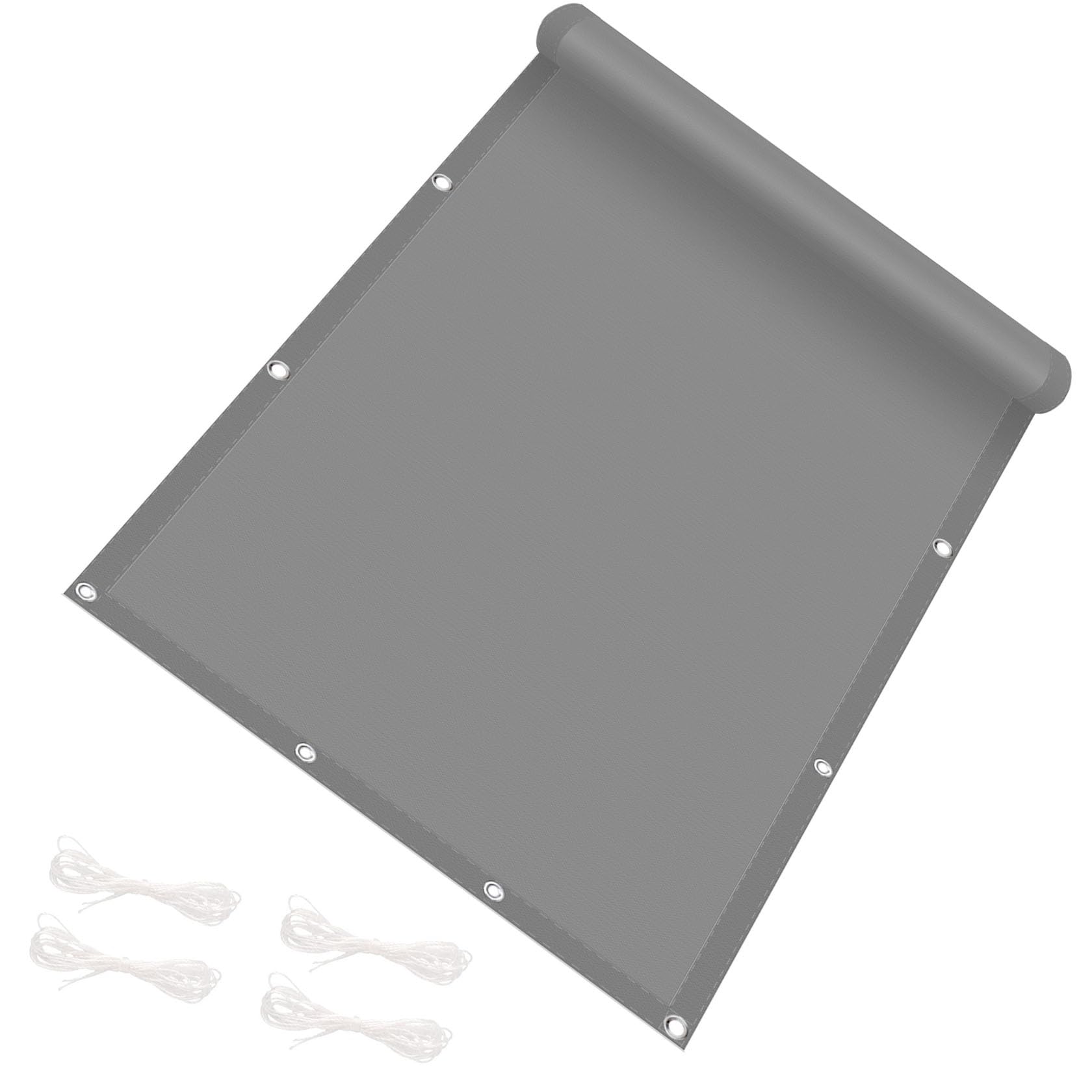 Voile d'ombrage rectangulaire 1.7x5m gris clair imperméable pour protection solaire extérieure