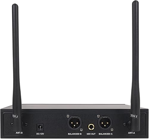 Miniatura 3 de Sound Town SWM10-U2HH Sistema de micrófono inalámbrico UHF profesional de doble canal con 2 micrófonos de mano, para iglesia, reuniones de negocios,