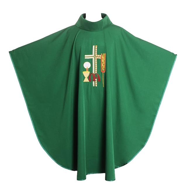 Foto 4 de 8 de BLESSUME Verde Sacerdote Casulla Bordado Vestiduras Altar Masa