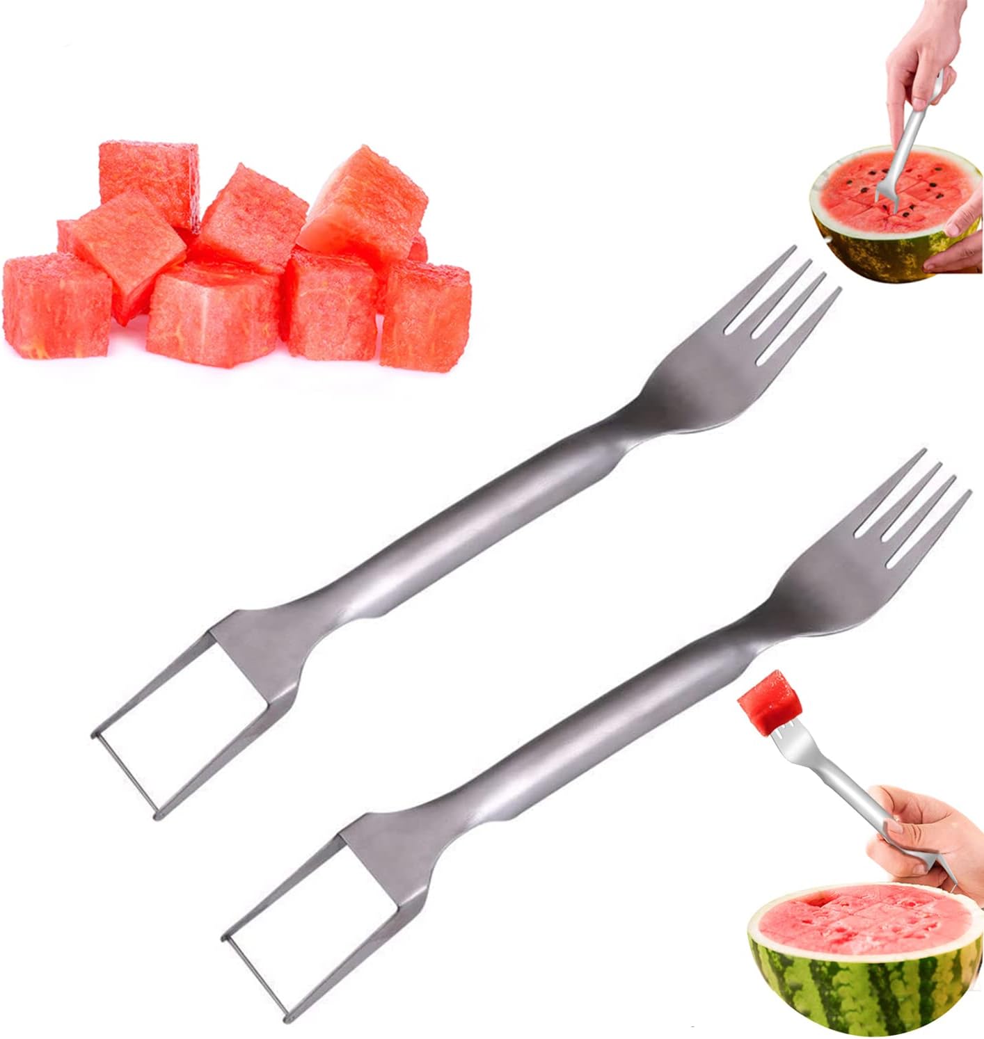 2PCS 2in1 Watermelon Fork Slicer, 2023 New Summer