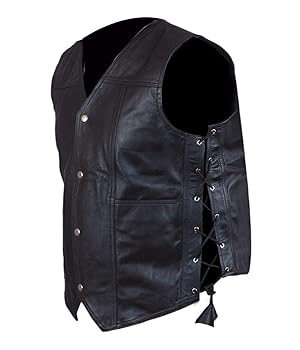 Oxdire The Walking Mens Leather Motorcycle Vest WD Angel