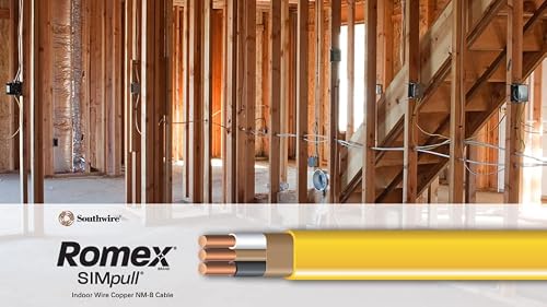 Southwire 28828221 25' 12/2 With Ground Romex Brand Simpull Residential Indoor Electrical Wire Type Nm-B, Yellow #TOP1