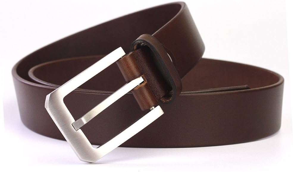 Geremen 33mm Nickel Free Stainless Steel Buckle Nickel Free Stainless Steel Buckle Black Leather Business Belt for Men