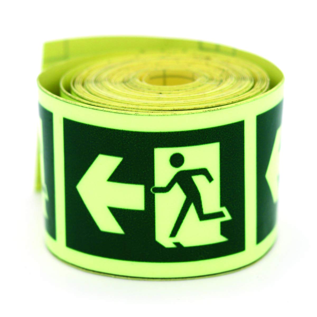 Sponsored Ad - Glow Night Tape - Left Arrow Running Man Symbol - Clear Direction Of Emergency - Use for Fire Exit -(50mm X 5mtr)