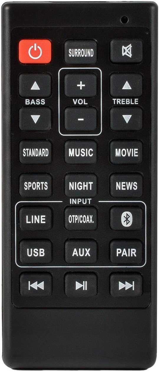 Replace Remote Compatible with Sanyo FWSB415E A FWSB405FS FWSB405F NC302UH NC300UH FWSB426F Soundbar Remote Control, Home Audio Sound Bar System Replace Remote Control