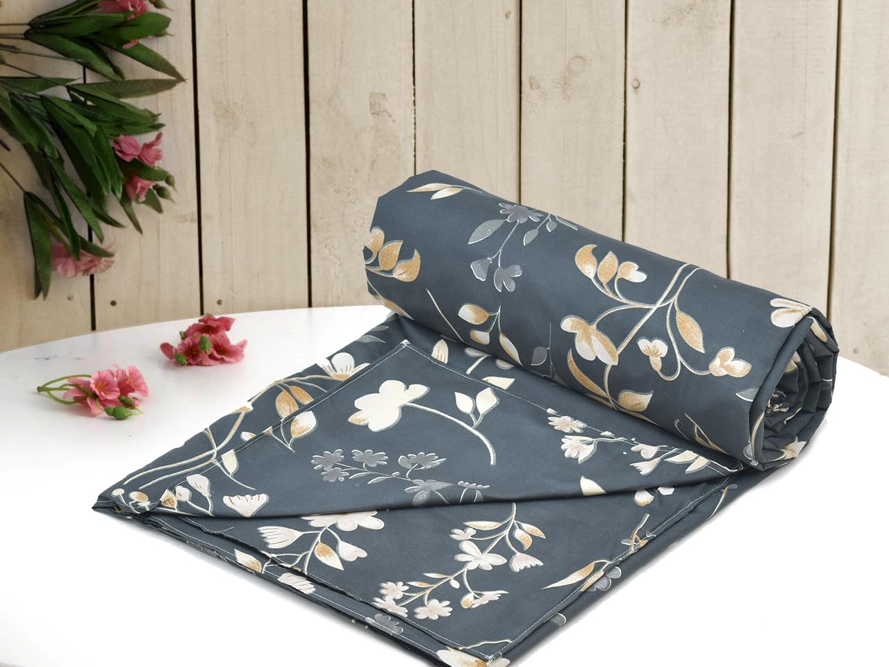 RRC Super Soft Microfiber Cotton Double Duvet Cover/Comforter Cover/Rajai Cover/Blanket Cover/Quilt Cover King Size 90X 100(Inches) with Zipper with Four Corner Ties 1